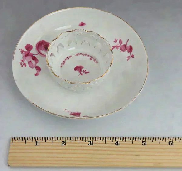 Antique c1800 KPM German Porcelain Trembleuse Saucer