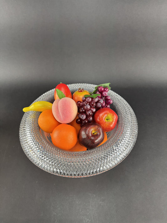 Fab American Brilliant Period Cut Glass 15" Wide Rim Vertical Stripe Bowl