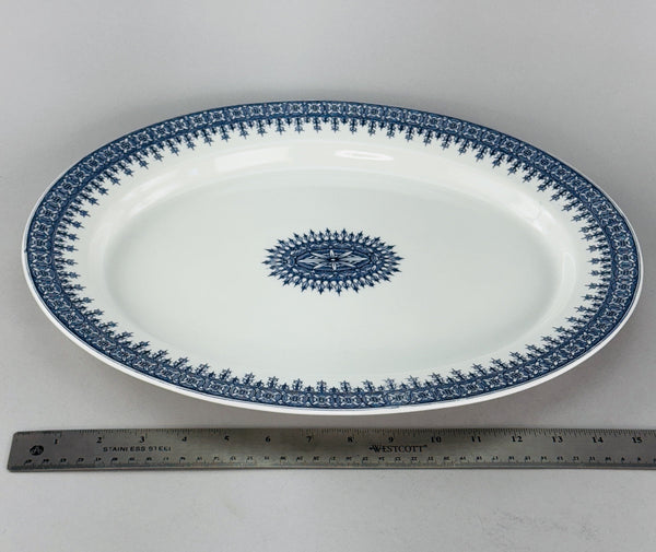 Antique Large Oval 1890 Royal Worcester Serving Platter Blue and White