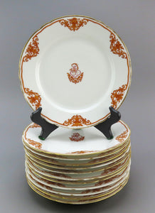Great 1870s French Porcelain 16 Set Plates Ernie Du Bac Paris 9 1/4 in