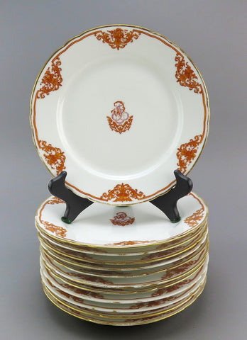 Great 1870s French Porcelain 16 Set Plates Ernie Du Bac Paris 9 1/4 in