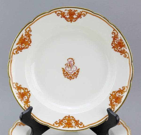 Great 1870s French Porcelain 16 Set Plates Ernie Du Bac Paris 9 1/4 in