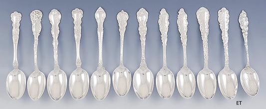 Misc. Group of 12 American Sterling Silver Teaspoons 'Laura'