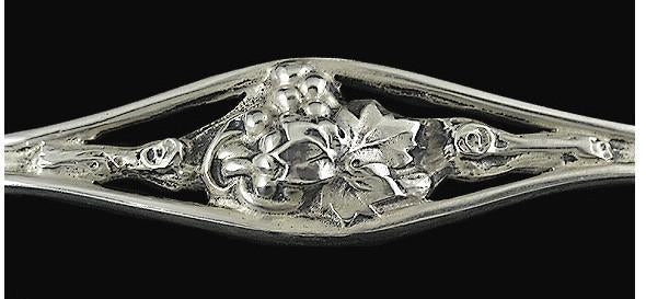 Antique Art Nouveau Starr Sterling Silver Cupid Grape Pierced Basket