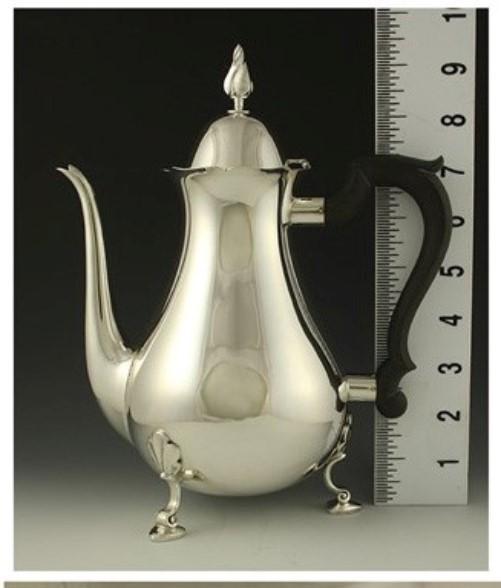 Vintage 3pc Tiffany & Co Heavy Sterling Silver Tea Coffee Set Flame Finials