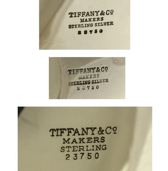 Vintage 3pc Tiffany & Co Heavy Sterling Silver Tea Coffee Set Flame Finials