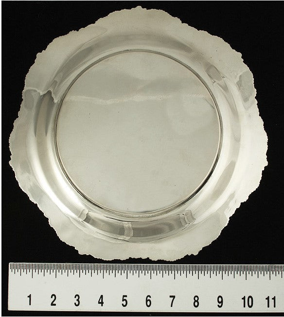 Antique 1920s Austrian Silver Grape Vine Tray/Charger/Platter 11 1/4"