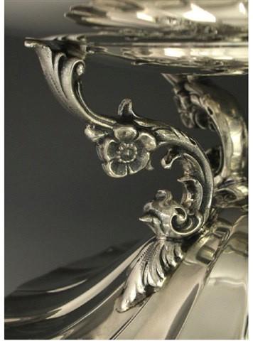 Antique 19th Century Alvin Sterling Silver Floral Pedestal Bowl Compote Dish