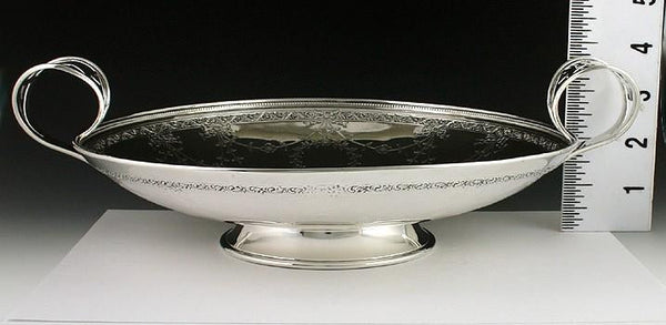 Antique Barbour Sterling Silver 2 Handle Compote Tazza Pedestal Bowl/Dish 9 3/4"