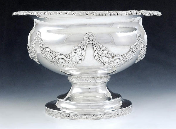 Antique 1819 Early Kirk Coin Silver Compote Raised Serving Dish 8"