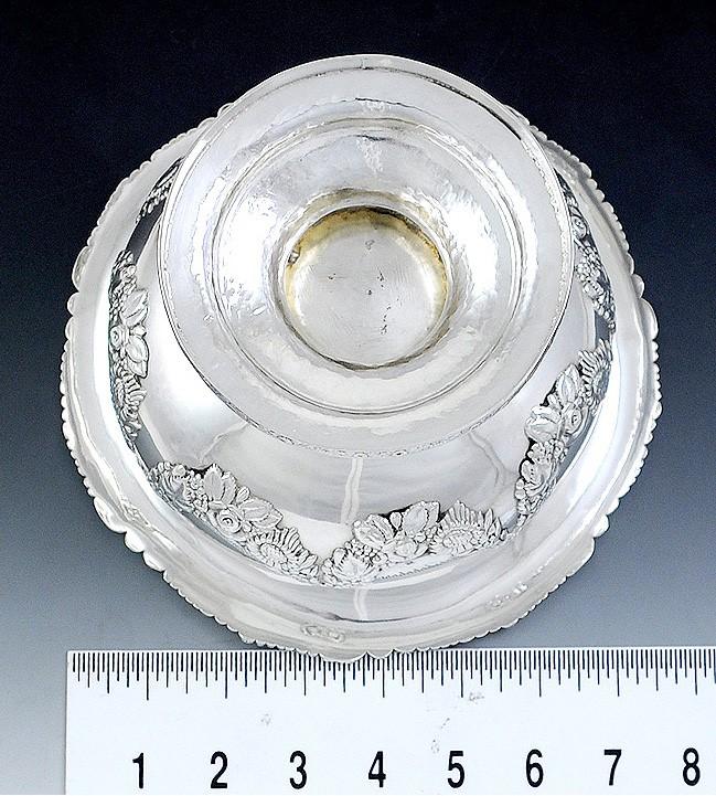 Antique 1824 Early Kirk Coin Silver Compote Raised Serving Dish 8"