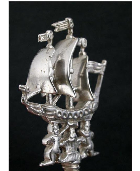 Antique 19th Century Neresheimer German Silver Figural Ship Boat Spoon