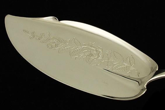 Antique 1870s Durgin Windsor Sterling Silver Fish Fork Slice Serving Set