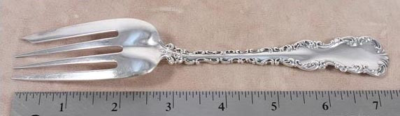 Antique Sterling Silver Whiting Louis XV 1891 Serving Fork 7 1/2"