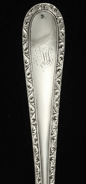 Antique Galt Davis Victorian Sterling Silver Platter Serving Stuffing Spoon