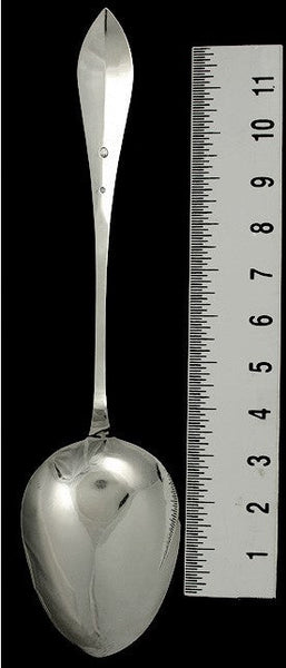 Huge Antique 1908 Danish Silver Engraved Serving Stuffing Platter Spoon