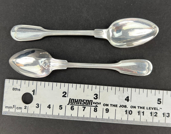 Excellent Set 13 Antique Austrian Silver Fiddle Thread Demitasse Coffee Spoons