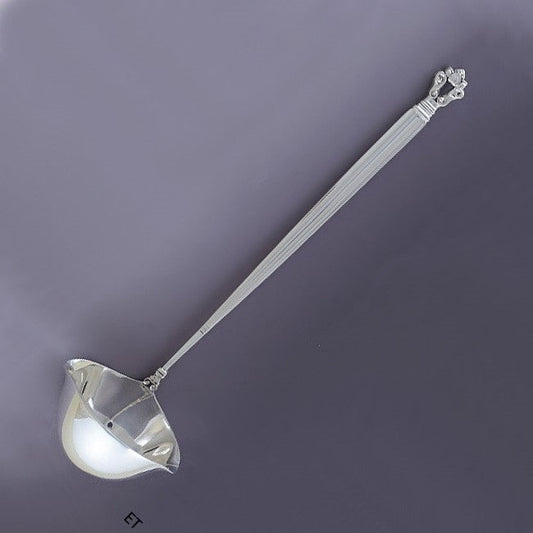 Vintage Sterling Silver Georg Jensen Acorn Double Spout Gravy/Sauce Ladle 7"