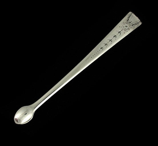 1804 Antique English Sterling Silver Bright Cut Sugar Tongs 5 1/2"