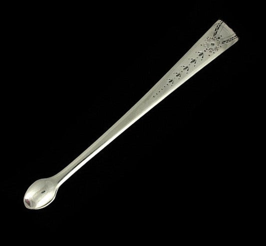1804 Antique English Sterling Silver Bright Cut Sugar Tongs 5 1/2"