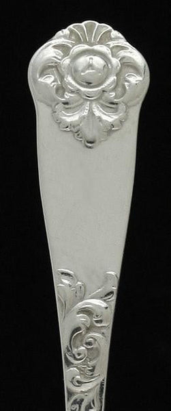 13 Antique c1920 Norwegian Silver Hand Hammered Floral Coffee Spoons 4 3/4"