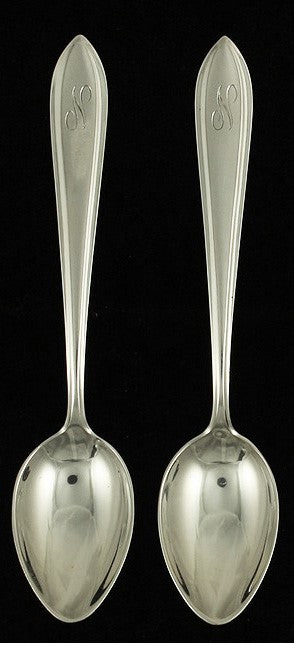 12 Antique c1910 Dutch Silver Pointed Tip Demitasse Spoons 4 1/2"