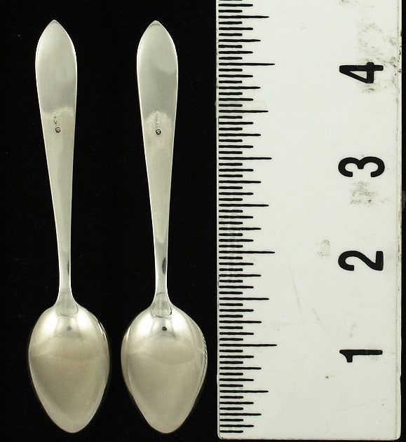 12 Antique c1910 Dutch Silver Pointed Tip Demitasse Spoons 4 1/2"