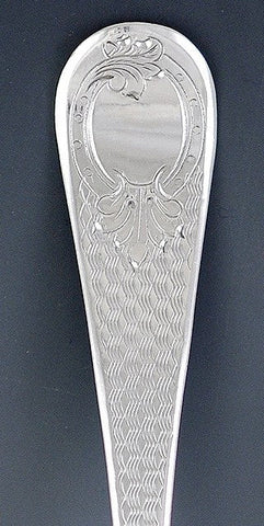 10 Antique Turkish Silver Engraved Tea Coffee Spoons