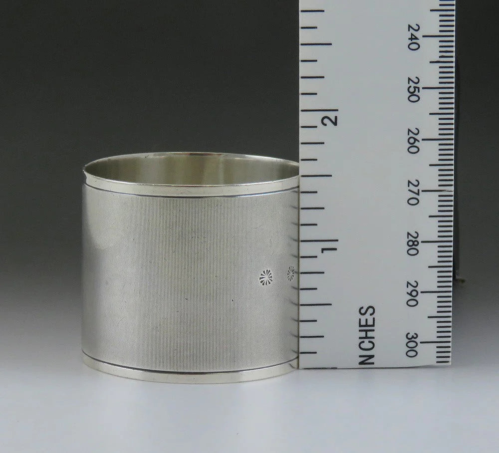 Antique 1869 American Coin Silver Belt Cartouche Napkin Ring 'Aquila' Mono