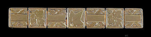 Victorian 18k Yellow Gold Ivy and Grape Leaf Design Bar Pin