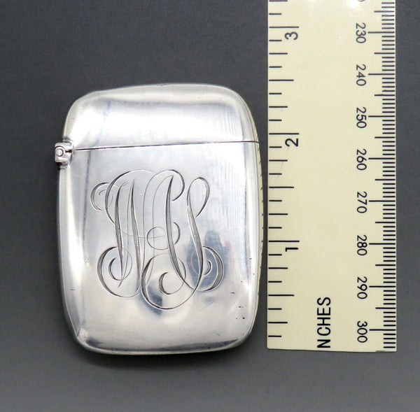 Fine 1904 Antique La Pierre Int'l Sterling Silver Engraved Vesta Case Match Safe