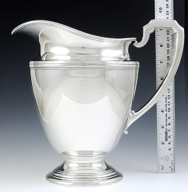 Large Antique Art Deco International Sterling Silver 5 Pint 9.5" Pitcher/Jug