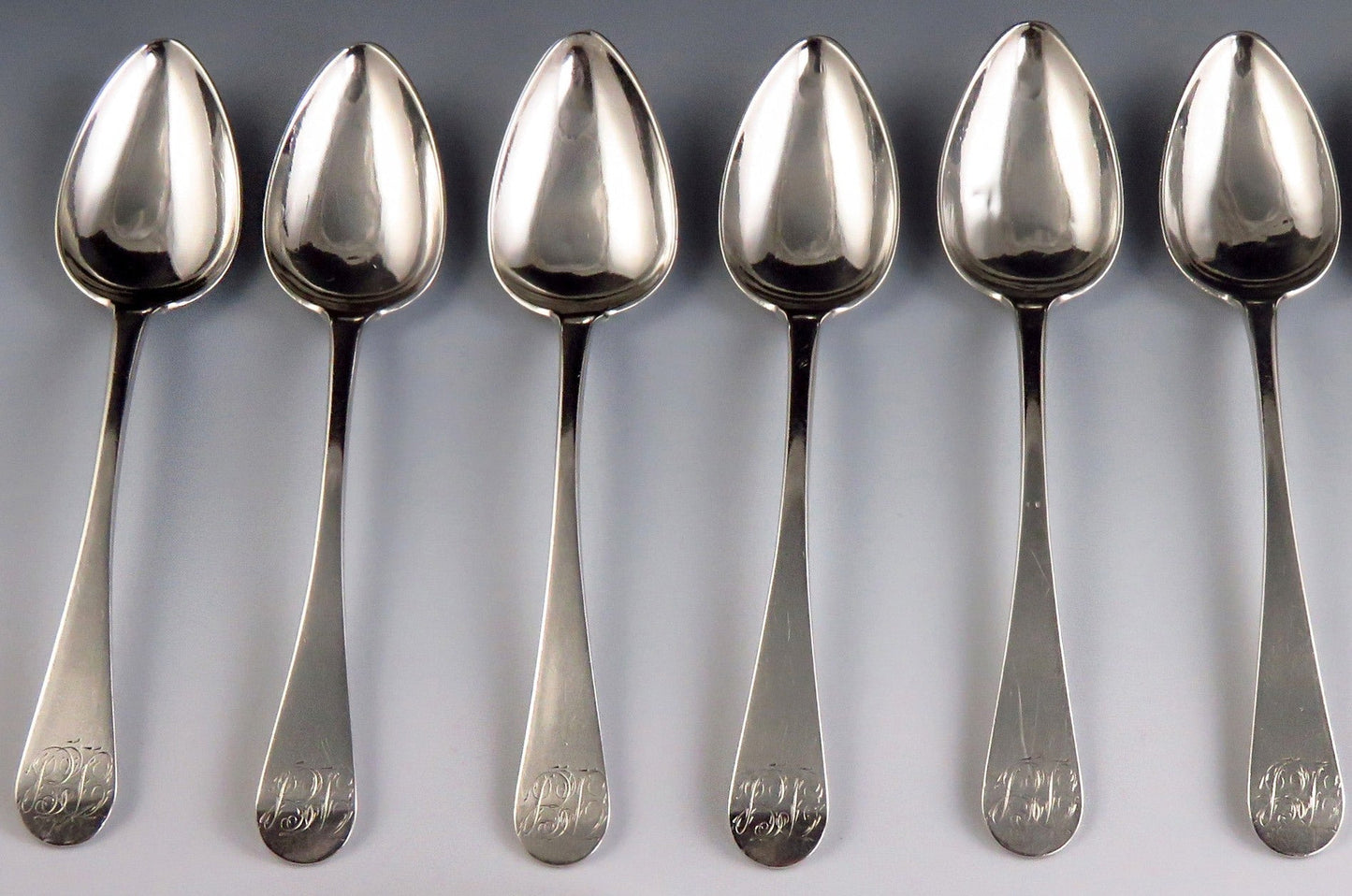 Rare Late 1700's-Early 1800's Joseph Rice Coin Silver Tea/Coffee Spoons (6)