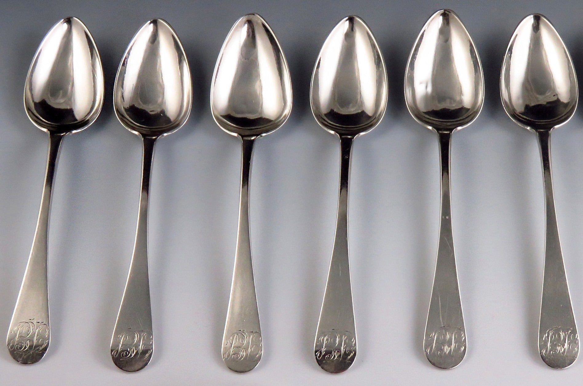 Rare Late 1700's-Early 1800's Joseph Rice Coin Silver Tea/Coffee Spoons (6)