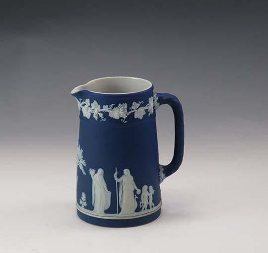 Antique 19th Century Wedgwood Blue Jasperware Pitcher Jug