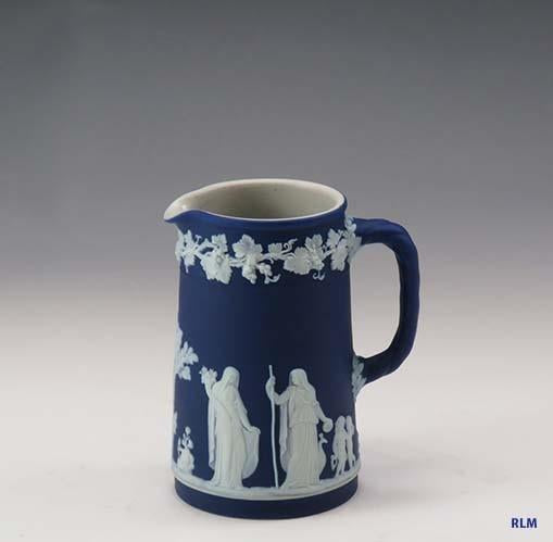 Lovely Antique Wedgwood Blue Jasperware Small Pitcher