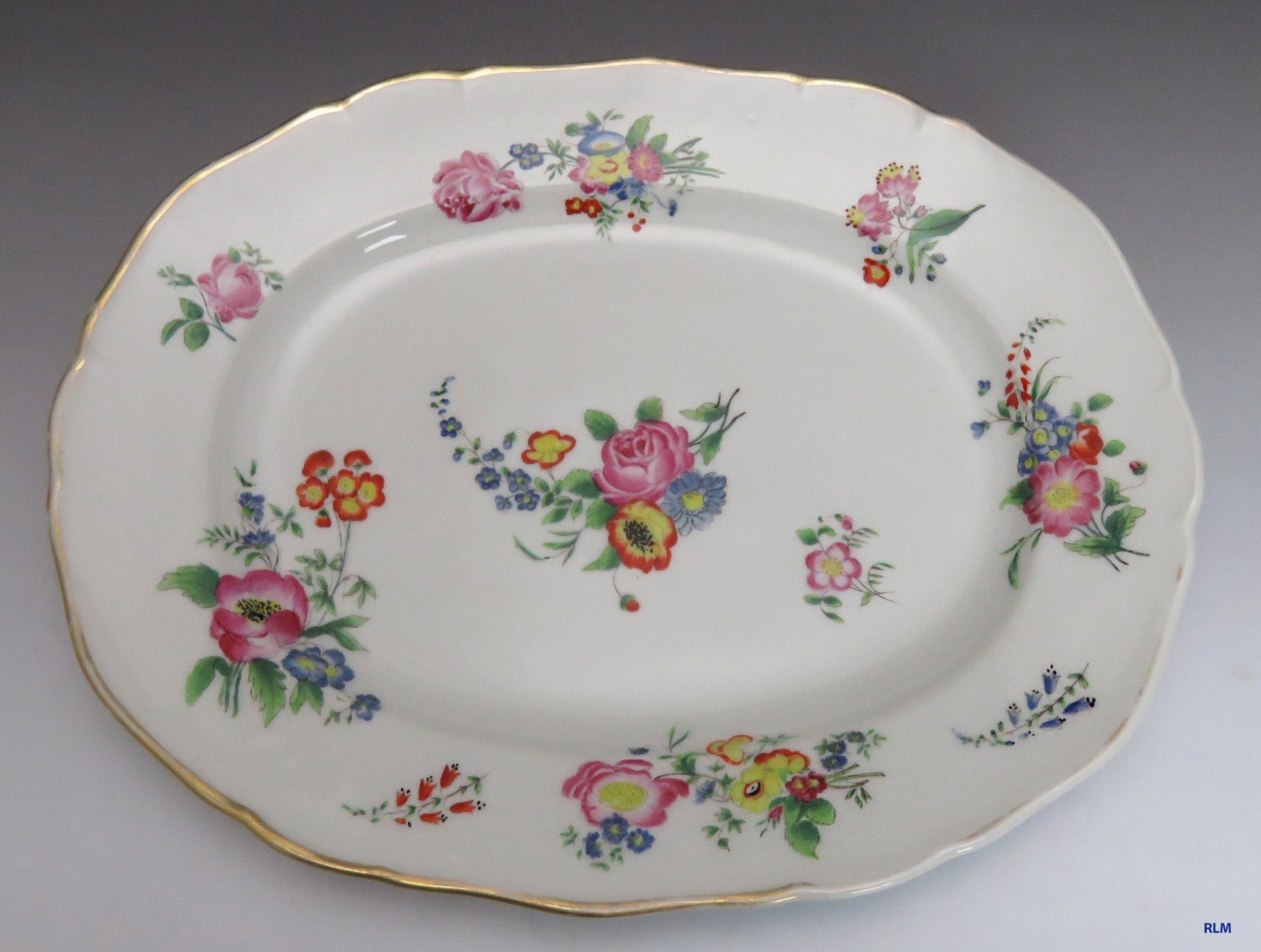 Wonderful 1850's-1870's Paris Porcelain Floral Tray or Platter