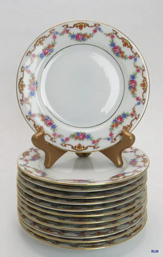 Lovely set 12 Czech Epiag 9561 Floral Bread & Butter Plates