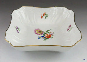 Lovely Royal Copenhagen Light Saxon Flower 493 Square Vegetable Serving Bowl