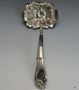 Antique Dutch 833 Silver Classical Pierced Berry Ladle