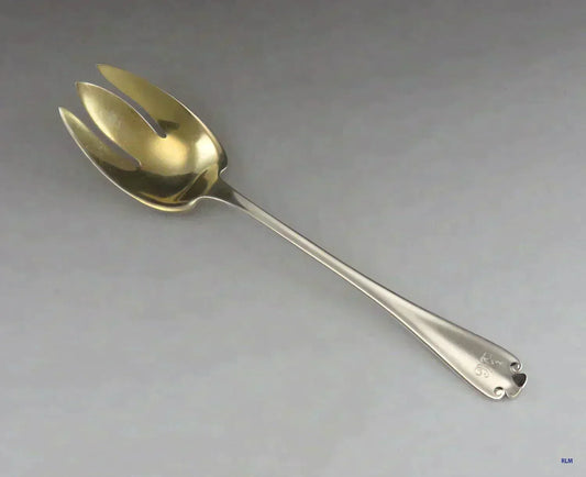 Large Heavy Vintage Sterling Silver Tiffany & Co Flemish Serving Fork