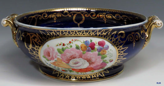 Beautiful 1750's-1770's Antique French/English Porcelain Blue Flower Bowl