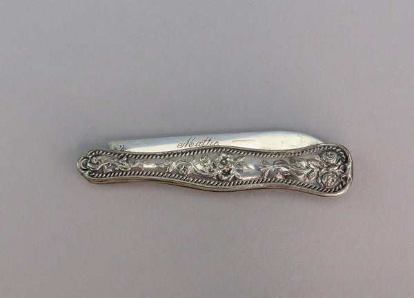 Antique American Sterling Silver Fruit Knife 1860s