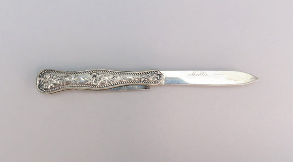 Antique American Sterling Silver Fruit Knife 1860s