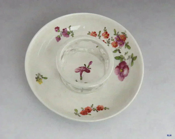 Antique 1700's Royal Vienna Austrian Porcelain Trembleuse Saucer