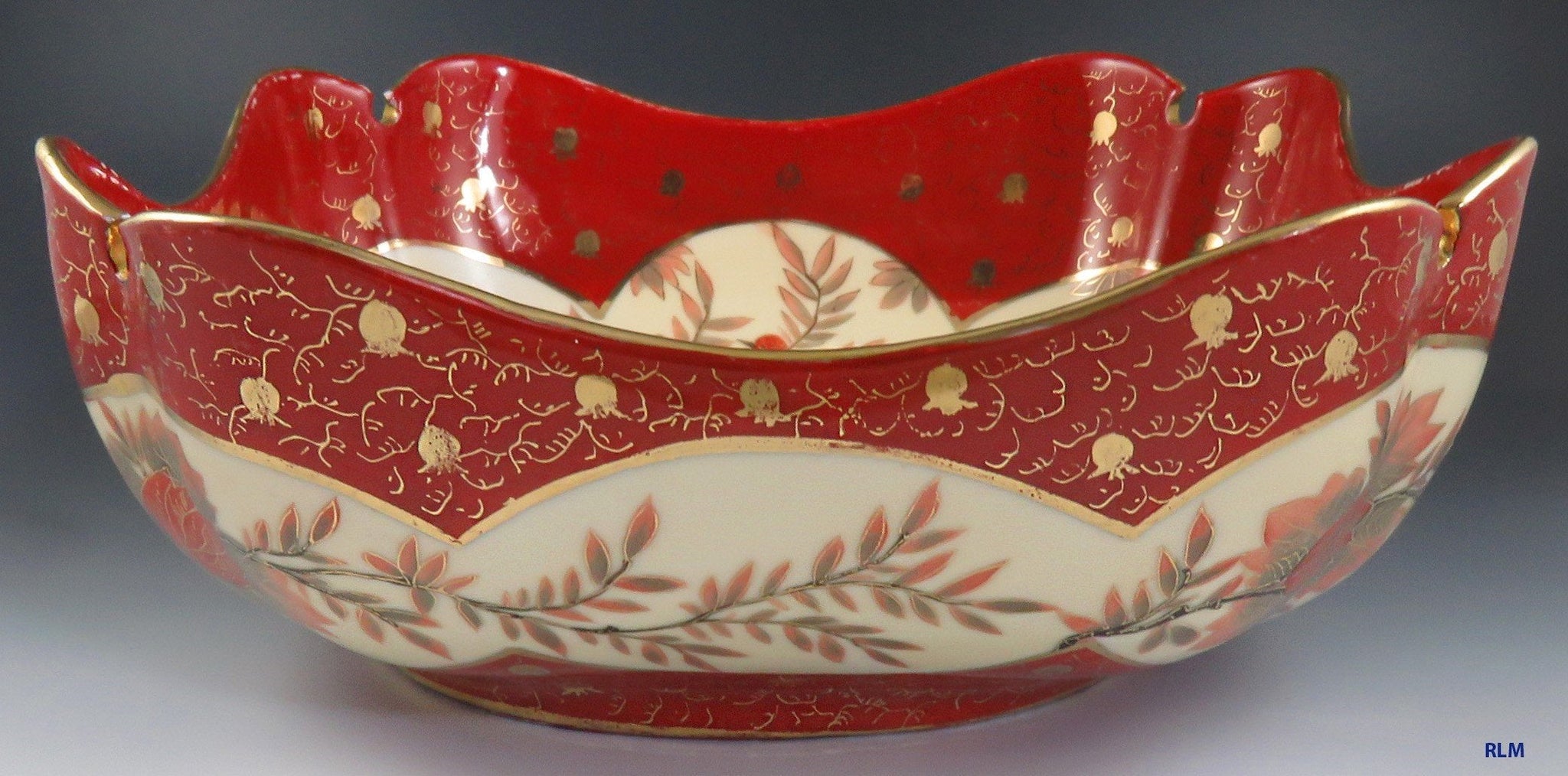 Beautiful B&D Japanese Style Porcelain Bowl w/ Birds Flowers