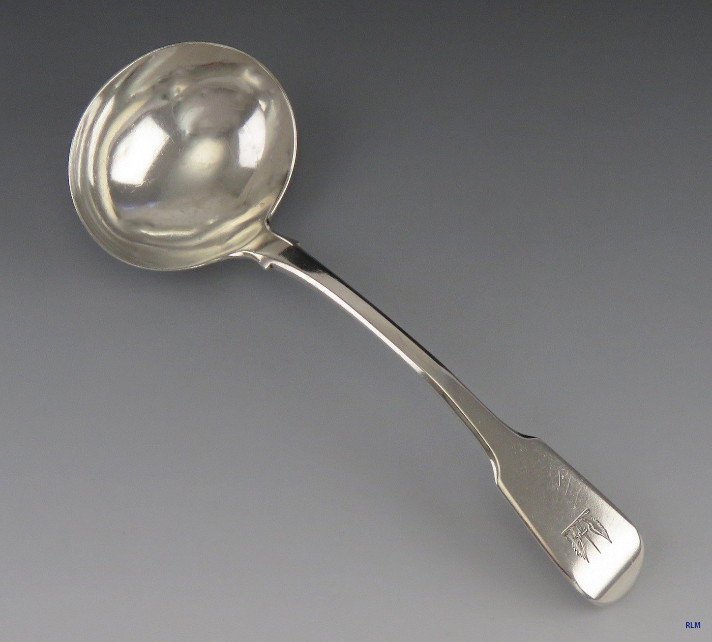 Antique 1822 English Sterling Silver Fiddle Sword & Wings Sauce/Gravy Ladle