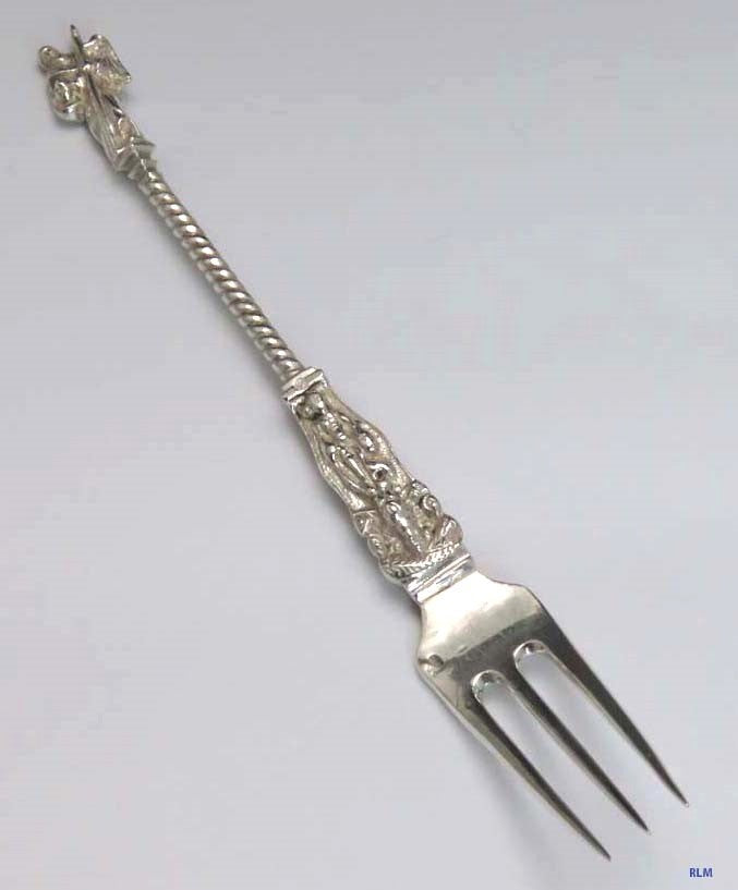 1887 Antique Dutch 833 Silver Apostle Serving Fork