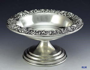 Antique S. Kirk & Son Repousse Sterling Silver Small Compote