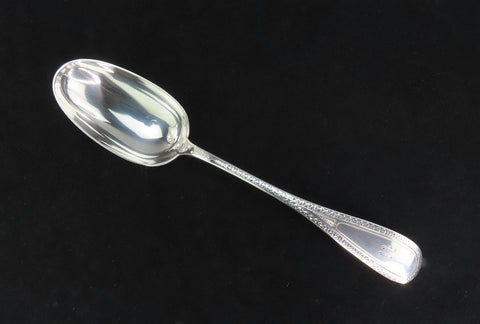 c1875 Sterling Silver Serving Spoon Large Bowl R Mono 11 7/8 Inches